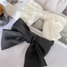 Huvudbonad hår tillbehör elegant franska fläckar hår bågar klipp vit svart backhuvud bowknot hårnål party barrettes grepp huvudkläder koreanska hår tillbehörsl231214