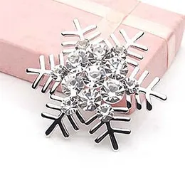 Rhinestone Crystal Diamante Snowflake Brooch312q