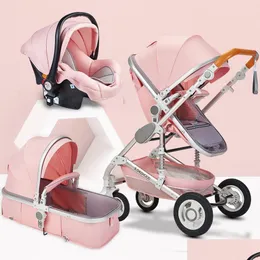 Barnvagnar# hög landskap baby barnvagn 3 i 1 mamma rosa rese barnvagn korg bilstol och vagn droppleverans baby, barn kompis dhemu