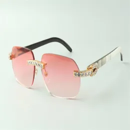 Direct s XL-Diamant-Sonnenbrille 3524024 mit gemischten Büffelhornbügeln, Designer-Brillengröße 18–140 mm270J