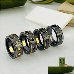 Band Rings Moda Unisex Luxury Ring Erkekler için Kadın Seramik Çip Tasarımcı G Mücevher Mücevher Noel Doğum Günü Hediyeleri R023 DROP DELIVE OTKIO