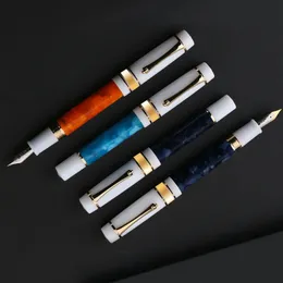 Füllfederhalter MAJOHN M400 Stift 6 silberne EFF-Feder mit Konverterharz-Schreibtinte Büro- und Schulbedarf, hochwertige Geschenkstifte 231213