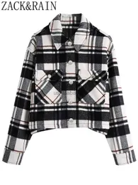 Koszule bluzek damskich Zack Rain Women Commuter Plaid Soild Shirt 2023 Autumn Ladies swobodne tkane koszule jednokierunkowe najlepsze modne modne topy YQ231214