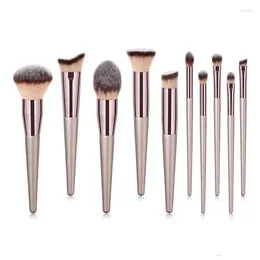 Pincéis de maquiagem 10pcs conjunto de pincéis profissão beleza base cosmética em pó blush canetas de fibra compõem ferramenta