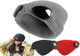 Cappello da pilota caldo a maglia invernale a doppia ususa crasini da sci con gli occhiali rimovibili per uomini donne284b51335879059997