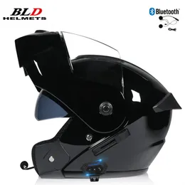 Cykelhjälmar Bluetooth Flip Up Motorcykelhjälm Motorcykel Cascos Motocross Caque Moto de Capacetes Dot Ece Godkänd säkerhet Ridning Helm 231213