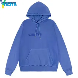 Yiciya Sweatshirt Carha Brand Classic Wash and Wear Out Letter Brodery Sweater Hoodies Pullover Luxury New Blouse Sweatshirts