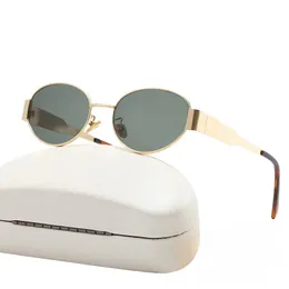 E-Sonnenbrille, Designer-Damenbrille, Herren- und Damen-Universal-Sonnenbrille, polarisiert, ovaler Rand, Nasenstütze, Metall, polierte Bügel, Elite-Brille