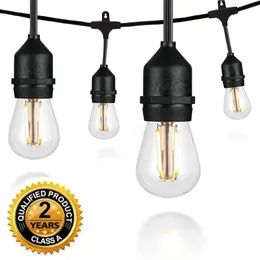 ديكورات عيد الميلاد IP65 مصباح إكليل مقاوم للماء مع S14 LED Edison Plubs في الهواء الطلق سلسلة الخدمة الشاقة ضوء لحفل حفل الزفاف 231214