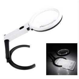 Portable 10 LED Light Magnifier Magnifying Glass with Light Lens Table Desk-type Lamp Handheld Foldable Loupe 2 x 120mm 5x 28mm280Y