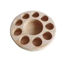 Round Multihole Stand Rack Essential Oil Display Organizer Holder One Layer Shelf Log Color Natural Wooden Custom Tailor 9bq B25867169