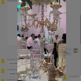 Party Decoration 10 Pieceselegant Tall Weddings Wholesale Antique Gold Metal Acrylic Table Centerpieces For Wedding Decoation Best0076 Otpiw