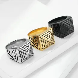 Pierścienie zespołowe męskie hop złoty pierścionek biżuteria moda egipt piramid punkowy stop alloy metal dostawa dhqfl