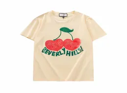 men039s tshirts 2021S Beverly Hills Cherry Designer Tshirt Mens Fashion Clothing Short Sleeve Women Punk Print Print Exmbroid5806528