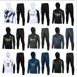 23 24 HAALAND Hoodie Männer Paris Fußball Kapuzen-Trainingsanzug Maillot Kit 2023 2024 Paris CFC Arsen Herren Fußballtrikots Trainingsanzüge Chandal Survêtement Fuß