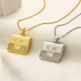 Kolye Kolyeleri Moda Tasarımcı Takı 18K Altın Kaplama Gümüş Üst düzey Bakır Markal Mektup Bağlantıları Zincirler Kolye Düğün Takı Noel Hediyesi8G0L