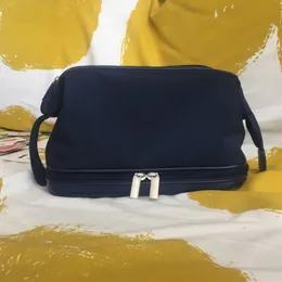 Bolsa de maquillaje de moda, estuche de tela negra con cremallera, elegante estuche de cosméticos de gran capacidad, bolsa organizadora de maquillaje clásica, artículos de tocador 295k