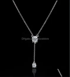 Hänge halsband hängsmycken smycken ll romantisk lång lab diamant verklig 925 sterling sier party bröllop ch 4t9164405