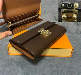 محفظة محفظة تويست قفل محفظة بطاقة الصندوق الأصلي حامل البطاقة السيدات مصمم حقيبة يد محفظة.
