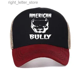 Ballkappen Klassische amerikanische Bully-Baseballkappe Männer Frauen Einstellbare Unisex American Dog Dad Hat Outdoor Mesh Atmungsaktive Trucker-Hüte YQ231214