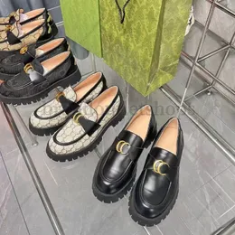 Varumärkes Loafers Designer Autumn Celebrity with Bee Small Leather Shoes Loafer Platform Womens Shoes Dress Shoe Lady Luxury High Quality äkta läder