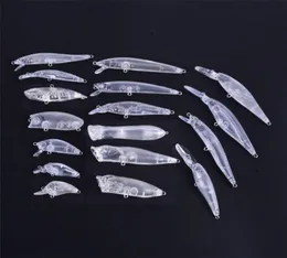 Mischen Sie 17 Stile unlackierte Kunststoffrohlinge Körper Angelköder-Set DIY Popper VIB Rattlin Bleistift Minnow Kurbelköder-Kit4079854