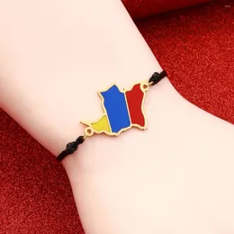 Collares colgantes Colombia Mapa Bandera Cuerda Pulsera Mujeres Niñas Joyería