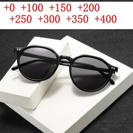 Óculos de leitura bifocal redondo vintage, óculos de leitura retrô para homens e mulheres, designer de marca, lupa dioptria, presbiopia nx300e