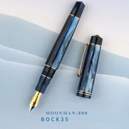 Fountain Pens Majohn M800 harts Pencolorful Acrylic Golden Clip Bock Fine NIB F05mm Writing School Stationery Presentkontor Tillbehör 231213