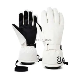 Ski Gloves Ski gloves Men's and women's winter white warm cycling outdoor five-finger glovesL23118