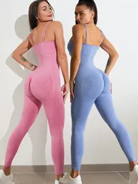 Set attivi Set da yoga con fionda in un pezzo Set da donna con bellissima schiena Tuta sportiva Senza cuciture Abbigliamento sportivo da allenamento fitness traspirante ad asciugatura rapida