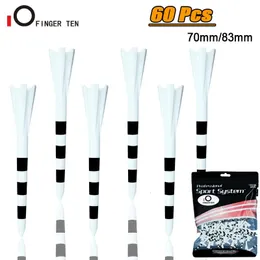 60 pcs spin durável 5 pontas de plástico camisetas de golfe 70mm 8m Unbreakable reduz a queda de fricção 231213