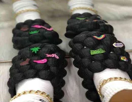 Zmpdxy kabarcık terlik kızı yaratıcı komik düz sandalet tasarımcısı bling cazibe diy terlik yetişkin ev slaytlar mas flip floplar g225096312