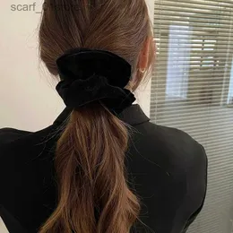 Acessórios para o cabelo de veludo Scrunchie menina rabo de cavalo titular grande elástico de borracha corda de cabelo feminino laço de cabelo macio headwear moda acessórios de cabeloL231214