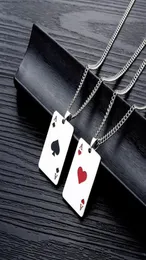 Moda colar de aço criativo cartão de jogo corações e espadas um amor pingente tendência men039s women039s jóias t7xb514216b9654476