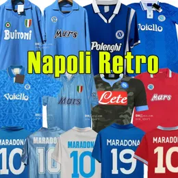 ディエゴ・マラドーナSSCナポリレトロサッカージャージ1986 1987 1988 1990 1991 1993 2014 Coppa Italia Vintage Calcio Classic Napule Football Shirt