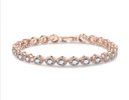 Bracciale Roma clssssical gioielli di lusso 18k whiterose piena d'oro rotonda taglio rotondo cristallo diamante cristallo promessa fresco braccialetto per lov7009787