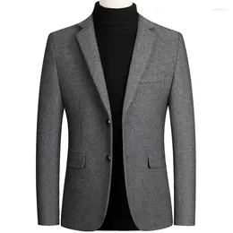 Abiti da uomo Uomo Blazer in cashmere Giacche Cappotti Abito casual da lavoro Qualità maschile Slim Fit