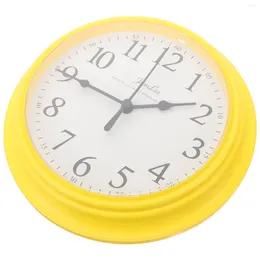 Zegary ścienne 9 -calowe zegar plastikowy do ozdoby do salonu wiszący wystrój okrągły żółty biuro