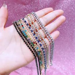 Link Bracelets MIGGA 3mm Cubic Zircon Crystal Tennis Bracelet Chain Fashion Women Jewelry Double Clasps