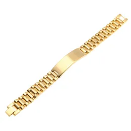 Mense ze stali nierdzewnej Hip Hop Link Bracelets Gold Silver Watch Bracelet Bransoletka Modna punkowa biżuteria 15 mm 21mm253l