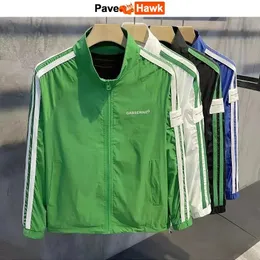 Chaquetas para hombres Chaqueta casual de primavera Hombres Patchwork Protector solar Chaquetas deportivas Sueltas Vintage Abrigo casual Impresión de letras Cortavientos Unisex Otoño 231213