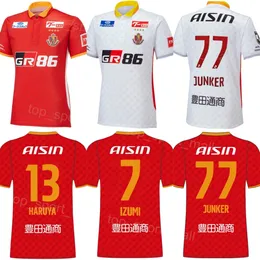 Clube Equipe J1 League Nagoya Grampus Futebol 77 Kasper Junker Jersey 23 24 Mans 17 Ryoya Morishita 18 Kensuke Nagai 15 Sho Inagaki 7 Ryuji Izumi Kits de camisa de futebol