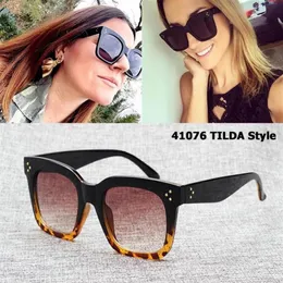 Jackjad New Fashion 41076 Tilda Style Three Poots Solglasögon Kvinnor Gradient Brand Design Vintage Square Sun Glasses318i