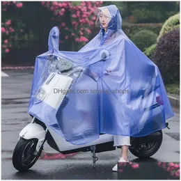 Yağmurluklar Şeffaf Bisiklet Motosiklet Yağmur Count Rüzgar Popopo Chubasquero Moto Poncho Swittable Blear Tekli Raingear Dr Dhjog