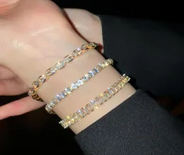 Modaya uygun tasarım 14K Altın Kaplama Geometrik Zirkon Tenis Bilezik Kadınlar için Kız Aksesuarları Kore Moda Takı AAA Zircon Partisi 9481624