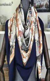 100 Silk Scarf Women Square Scarves Wraps Neckerchief Female Foulard Silk Hijab Bandana Lady Bufandas Shawls 130 LJ2011139476382