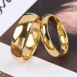 Trauringe, modisch, schlicht, glatt, Edelstahlring, geeignet für Damen und Herren, klassischer Gold-Paarring, Hochzeit, Verlobung, Schmuck 231213