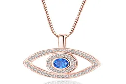 Голубое злой глазное подвесное ожерелье роскошное хрустальное ожерелье CZ Cz Clabice Silver Rose Gold Ювелирные изделия третьего глаза циркона мода Birt1396164