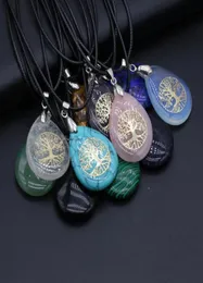 Naszyjniki wisiorek Reiki Healing 7 Chakra Crystal Agates Naszyjnik Amulet Kamień naturalny Lapis Lazuli Energia dla kobiet Prezent biżuterii 8420760